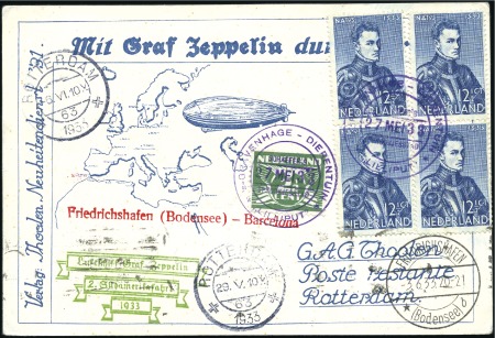Stamp of Netherlands 1930-36, Graf Zeppelin & Hindenburg Flights, excep