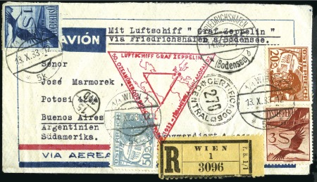 Stamp of Austria 1929-36 Graf Zeppelin & Hindenburg Flights, great