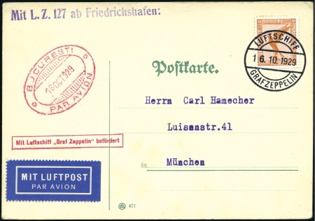 Stamp of Germany » German Empire 1928-38 Graf Zeppelin (LZ127 & LZ130) Flights, mea