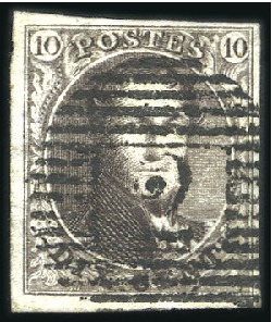 Stamp of Belgium » Belgique. 1849 Médaillons (filigrane encadré) - Émission 10c Brun, bien margé, oblitération de la perceptio