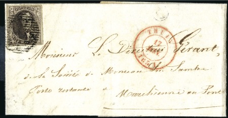 Stamp of Belgium » Belgique. 1849 Médaillons (filigrane encadré) - Émission 10c Brun, bien margé mais petite fente en haut, ob