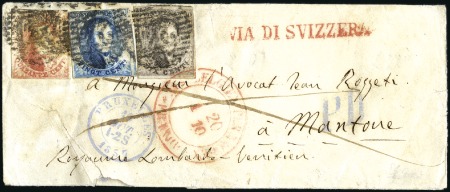 Stamp of Belgium » Belgique. 1851 Médaillons (filigrane sans cadre) - Émission 40c Carmin + 20c bleu + 10c brun, quelques défauts
