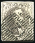 Stamp of Belgium » Belgique. 1858 Médaillons arrondis - Émission 10c Brun, lot comprenant une magnifique paire vert