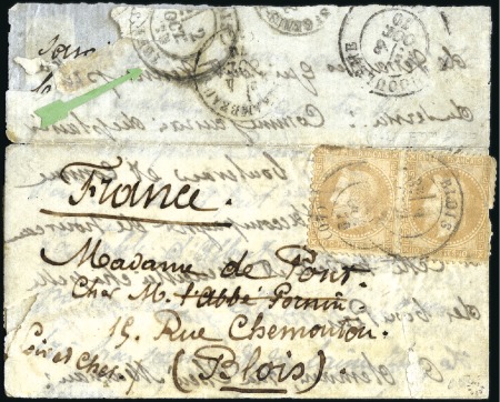 Stamp of France » Guerre de 1870-1871 Pli confié des ETATS-UNIS daté du 27.09 et posté à