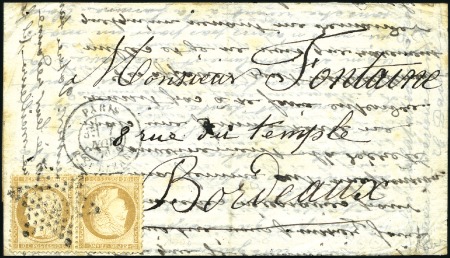 Stamp of France 1870 Rarissime TETE-BECHE du 10c Siège sur Ballon 