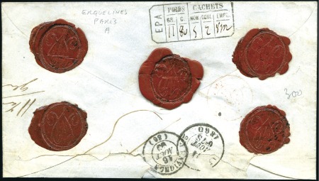 Stamp of Belgium » Belgique. Histoire Postale 1860 (14.8) Enveloppe chargée payée en numéraire d