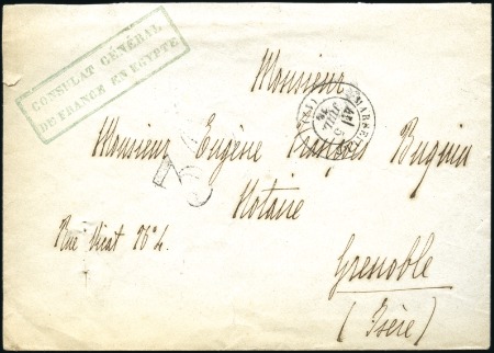 Stamp of Egypt » French Post Offices 1870 (Jul 6) Cover from the Diplomatic pouch from