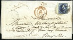 Stamp of Belgium » Belgique. 1849 Médaillons (filigrane encadré) - Émission 20c Bleu d'un côté et 20c bleu de l'autre sur lett