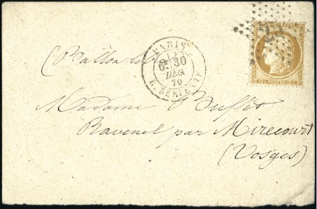 Stamp of France L'ARMEE DE LA LOIRE Carte avec 10c Siège pour la Z