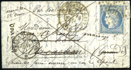 Stamp of France Ballon monté de banlieue extra-muros avec 20c Sièg