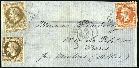 Stamp of France Boule de Moulins "Courrier de Cosnes" de Bordeaux 