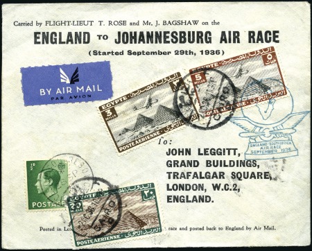 Stamp of Egypt 1926-35, Group of 5 airmail covers, incl. 1935 (Au