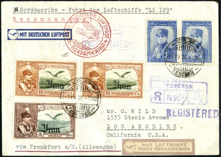 Stamp of Persia 1936 (May) Zeppelin Hindenburg 1st North America F