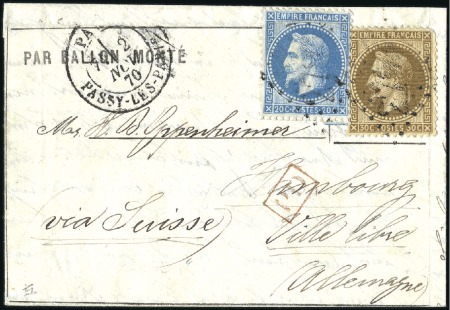 Stamp of France Ballon monté écrit en allemand parti de banlieue p