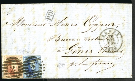 Stamp of Belgium » Belgique. 1858 Médaillons arrondis - Émission 40c Vermillon, margé et 20c bleu (touché), oblitér