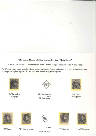 Stamp of Belgium » Belgique. 1861 Médaillons allongés - Émission 10c Brun, petit lot comprenant six exemplaires iso
