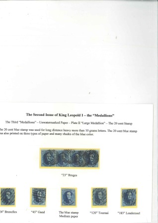 Stamp of Belgium » Belgique. 1861 Médaillons allongés - Émission 20c Bleu, petit lot comprenant 1 exemplaire neuf s
