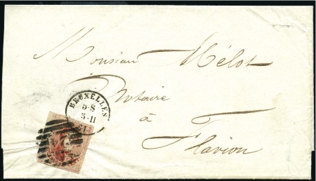 Stamp of Belgium » Belgique. 1861 Médaillons allongés - Émission 40c Vermillon, grandes marges avec bord de feuille