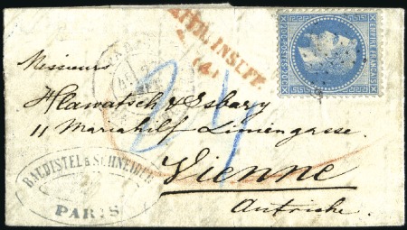 Stamp of France Ballon monté pour l'Autriche de Paris 27.09.70 ave