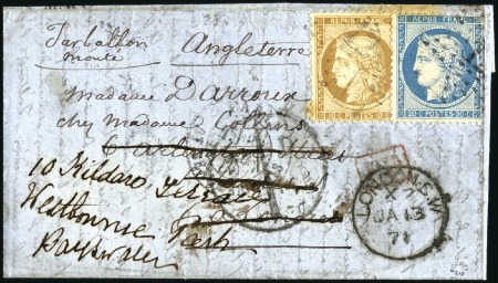 Stamp of France » Guerre de 1870-1871 LE NEWTON Ballon monté de Paris pour Londres avec 