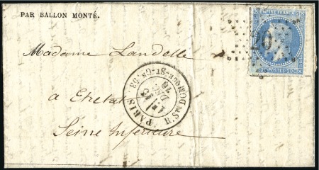 Stamp of France » Guerre de 1870-1871 Gazette des Absents n°16 de Paris 15.12.70 pour Et