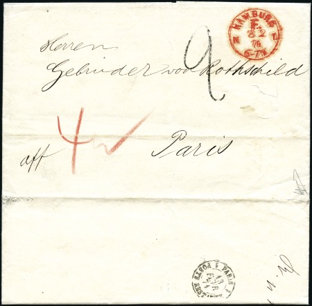 Stamp of France SAC DE RIZ Lettre de Hambourg 08.02.71, Allemagne 