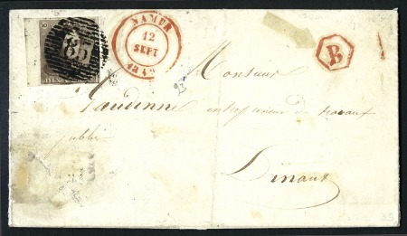 Stamp of Belgium » Belgique. 1849 Epaulettes - Émission 10c Brun, bien margé avec grand bord de feuille, o