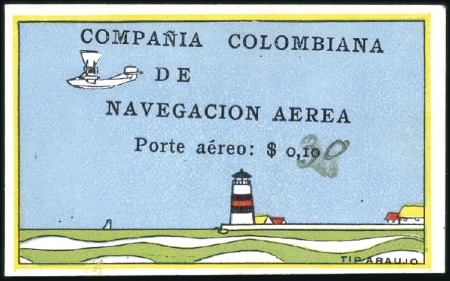 Stamp of Colombia UNIQUE 30c MANUSCRIPT SURCHARGE
1920 CCNA 10c L