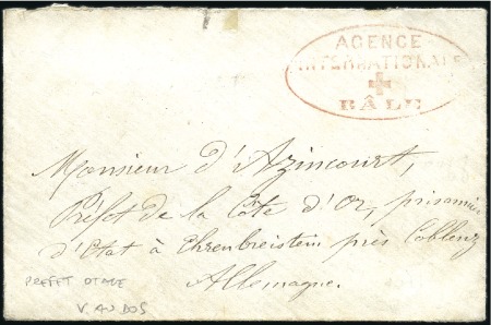 Stamp of France Cachet Croix-Rouge "Agence internationale à Bâle" 