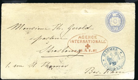 Stamp of France Cachet Croix-Rouge "Agence internationale à Bâle" 