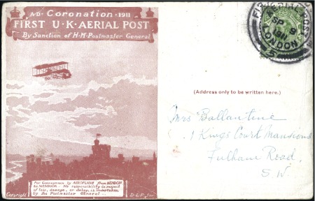 Stamp of Great Britain UNIQUE HENDON TO WINDSOR FLIGHT COVER

1911 Firs