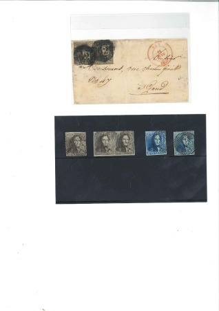 Stamp of Belgium » Belgique. 1849 Epaulettes - Émission Petit ensemble comprenant paire du 10c sur devant 