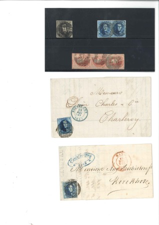 Stamp of Belgium » Belgique. 1851 Médaillons (filigrane sans cadre) - Émission Petit ensemble avec les trois valeurs comprenant u