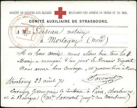 Stamp of France Carte Croix-Rouge du Comité auxiliaire de Strasbou