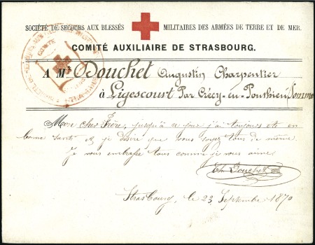 Stamp of France Carte Croix-Rouge du Comité auxiliaire de Strasbou