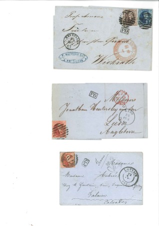 Stamp of Belgium » Belgique. 1861 Médaillons allongés - Émission Trois lettres pour l'étranger: 40c pour l'Angleter