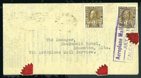 Stamp of Canada 1918 (July 8), Calgary to Edmonton flight by Miss