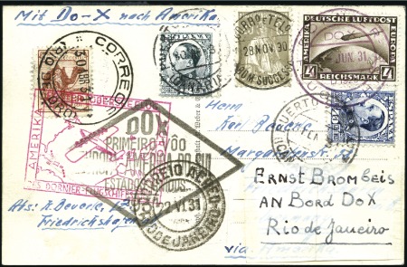 Stamp of Germany » German Empire 1930-31 Dornier DO-X Europe to America flight, spe