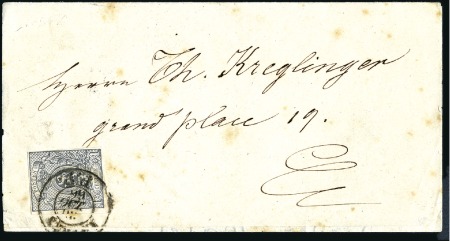 Stamp of Belgium » Belgique. 1866-67 Petit Lion - Émission 1c Gris sur imprimé polycopié d'Anvers du 30 octob