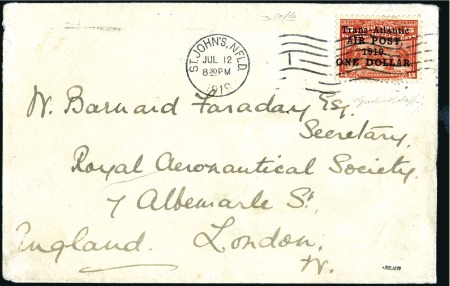 Stamp of Canada » Newfoundland 1919 (July) "Martinsyde" Supplementary mail, ONLY