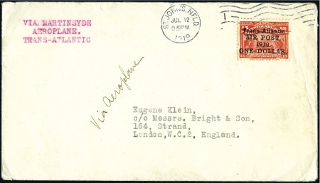 Stamp of Canada » Newfoundland 1919 (July) "Martinsyde" Supplementary mail, ONLY
