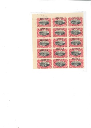 Stamp of Belgian Congo » 1909 Brussels Surcharge 10c carmin, surcharge de type 1, en bloc de 15, ne