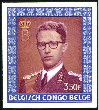Stamp of Belgian Congo » General Issues from 1909 (June) 1960 Roi Baudoin, douze essais de couleur d'un 3F5