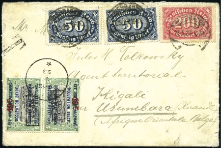 Stamp of Belgian Congo » Ruanda Urundi 1923 Enveloppe de Wiesbaden du 11 mai 1923 avec af