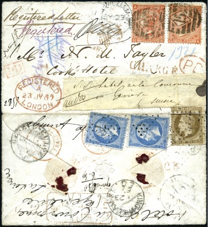 Stamp of Great Britain » 1855-1900 Surface Printed 1867 (Jul 23) Envelope sent registered from London