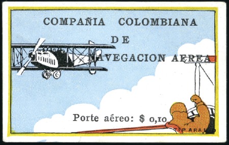 Stamp of Colombia » Colombia Compania Colombiana de Navegacion Aérea 1920 Compania Colombiana de Navegacion Aerea $0.10