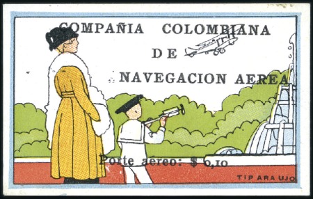 Stamp of Colombia » Colombia Compania Colombiana de Navegacion Aérea 1920 Compania Colombiana de Navegacion Aerea $0.10