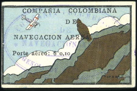 Stamp of Colombia » Colombia Compania Colombiana de Navegacion Aérea 1920 Compania Colombiana de Navegacion Aerea $0.10