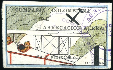 Stamp of Colombia » Colombia Compania Colombiana de Navegacion Aérea 1920 Compania Colombiana de Navegacion Aerea $0.10