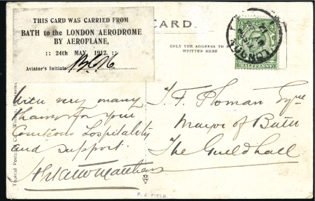 Stamp of Great Britain 1925 (May 24) Bath to London flight, postcard depi